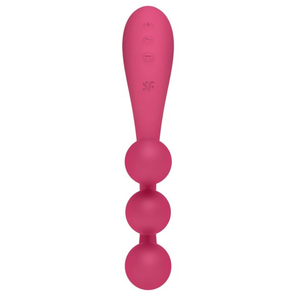 Satisfyer Tri Ball 1 - Punjivi multifunkcionalni vibrator (crveni)