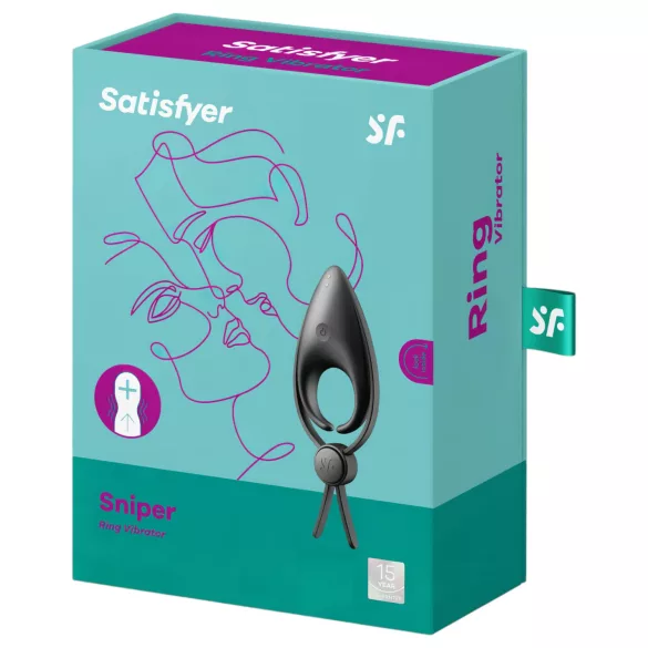 Satisfyer Sniper - crni vibrirajući prsten za penis sa punjenjem