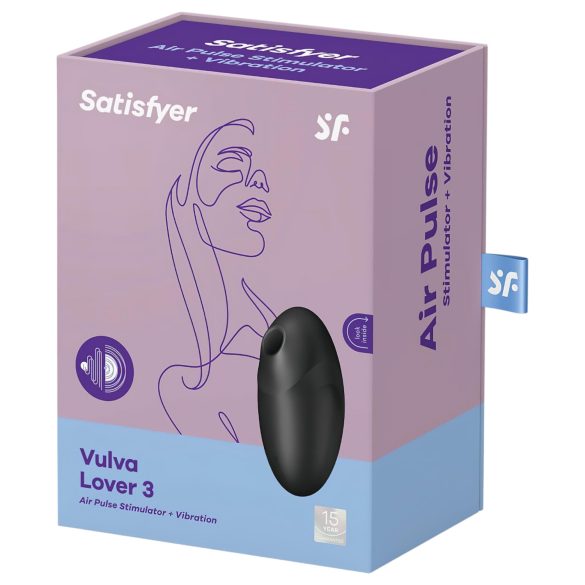 Satisfyer Vulva Lover 3 - vazdušno stimulator klitorisa (crna)
