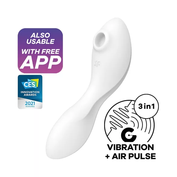 Satisfyer Curvy Trinity 5+ - vibrator 2 u 1 sa aplikacijom (beli)