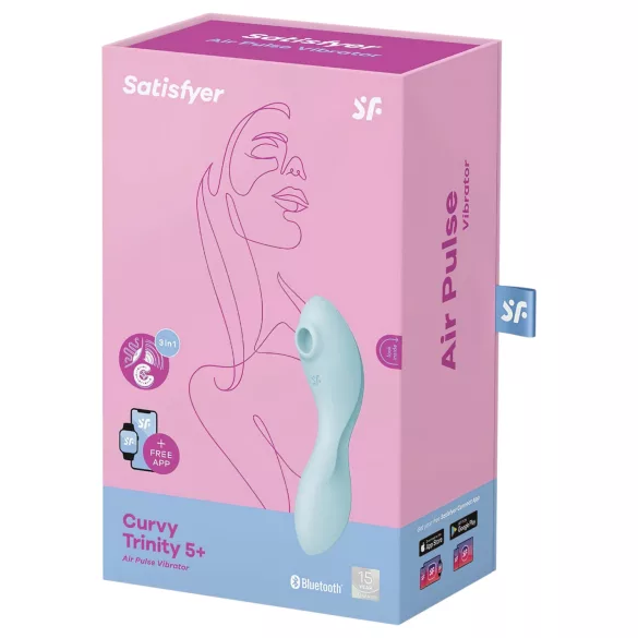 Satisfyer Curvy Trinity 5+ - Vibrator 2 u 1 sa upravljanjem putem aplikacije (plavi)
