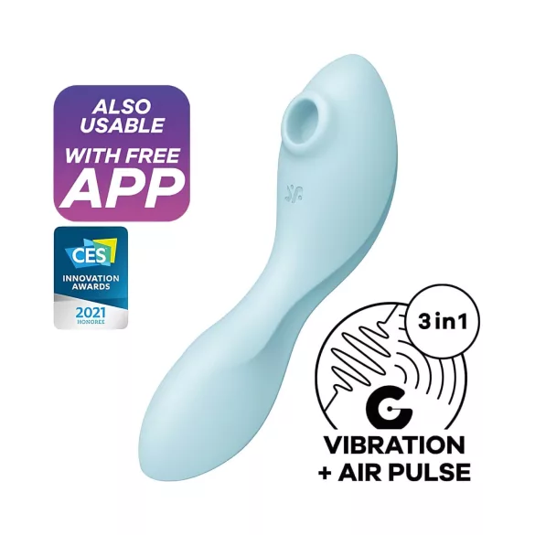 Satisfyer Curvy Trinity 5+ - Vibrator 2 u 1 sa upravljanjem putem aplikacije (plavi)