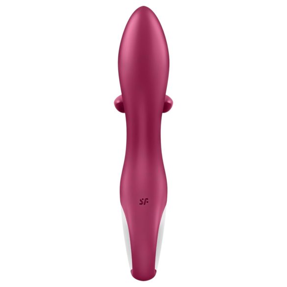 Satisfyer Embrace Me - crveni vibrátor s akumulátorom i klitoralnom ručkom