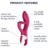 Satisfyer Embrace Me - crveni vibrátor s akumulátorom i klitoralnom ručkom
