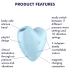 Satisfyer Cutie Heart - bežični vibrator sa vazdušnim talasima za klitoris (plava)