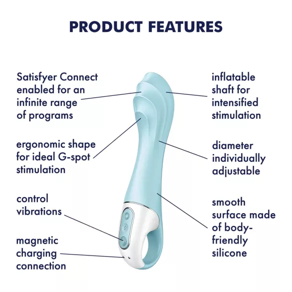 Satisfyer Air Pump Vibe 5 - pametan vibrirajući pumpa (plava)
