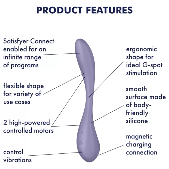 Satisfyer G-spot Flex 5 - vibrators za G-tačku sa upravljanjem putem aplikacije (ljubičasti)