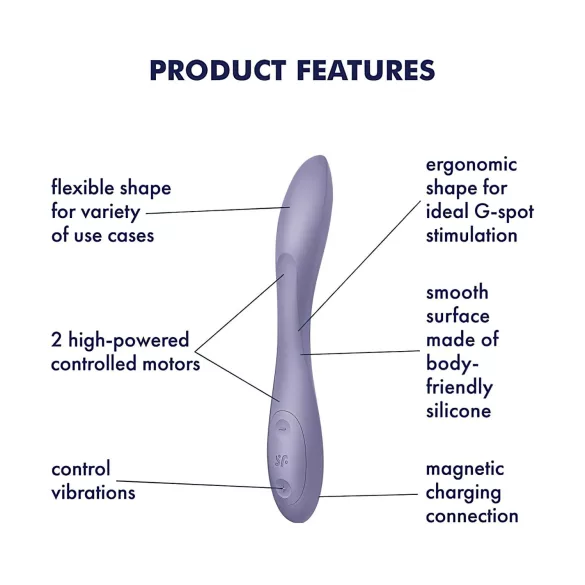 Satisfyer G-spot Flex 2 - punjivi, vodootporni G-tačka vibrator (ljubičasti)