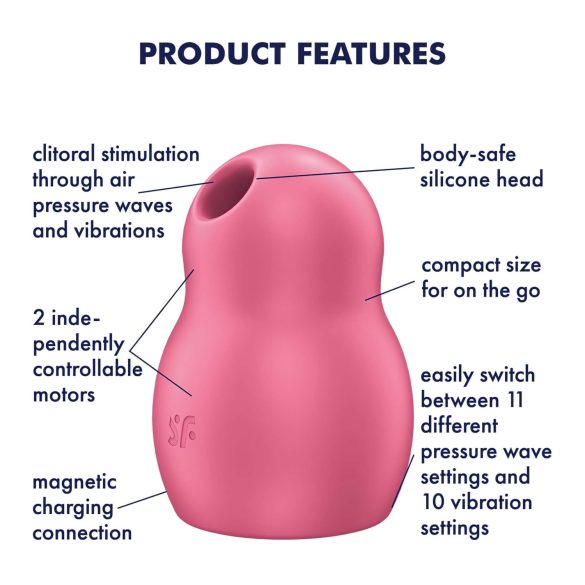 Satisfyer Pro To Go 1 - bežični masažer za klitoris sa vazdušnim talasima (crveni)