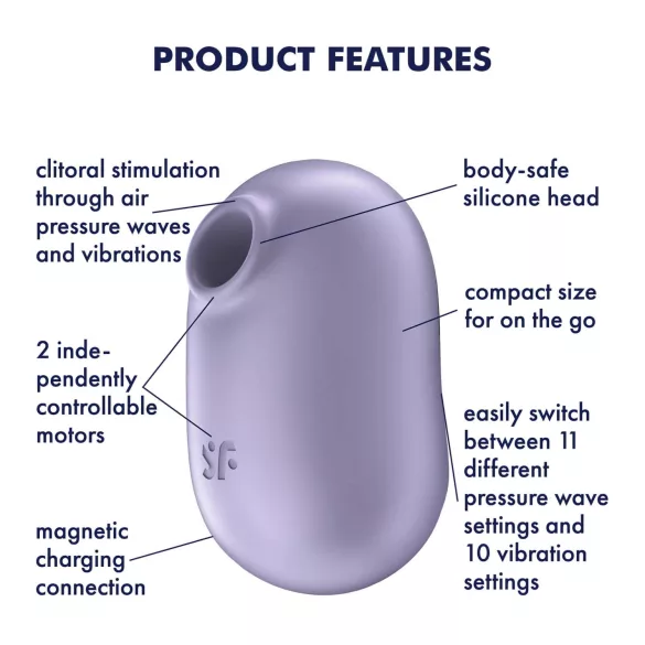 Satisfyer Pro To Go 2 – akumulatorski stimulator klitorisa sa vazdušnim talasima (ljubičasta)