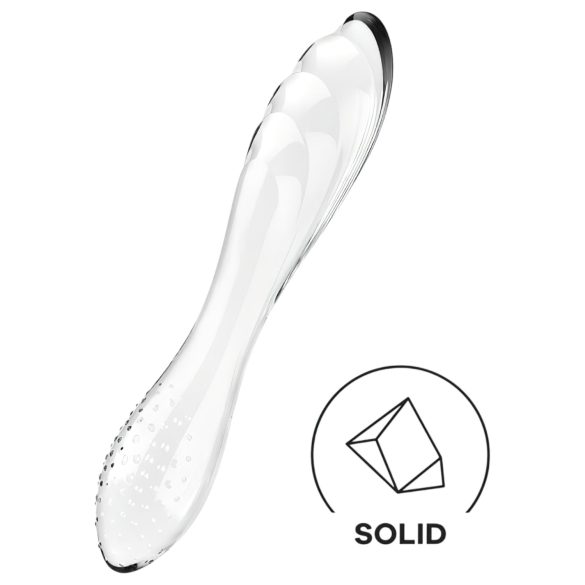 Satisfyer Dazzling Crystal 1 - Dvostrani stakleni dildo (prozirni)