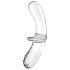 Satisfyer Double Crystal - dvostrani stakleni dildo (providan)