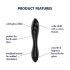 Satisfyer Dazzling Crystal 1 - dvostruki stakleni dildo (crni)