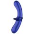 Satisfyer Double Crystal - dvostrano stakleno dildo (plavo)