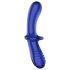 Satisfyer Double Crystal - dvostrano stakleno dildo (plavo)