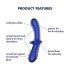 Satisfyer Double Crystal - dvostrano stakleno dildo (plavo)