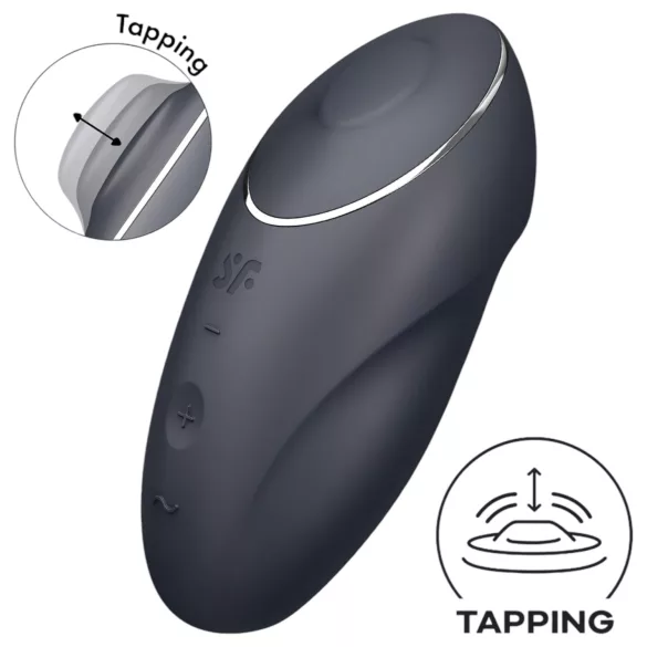 Satisfyer Tap & Climax - 2u1 klitoralni vibrator (crni)