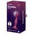 Satisfyer Double Ball-R - dildo sa vakuumskom bazom i tegom (crvena)