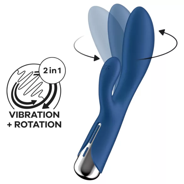 Satisfyer Spinning Rabbit 1 - vibrator sa rotirajućim stimulatorom (plava)