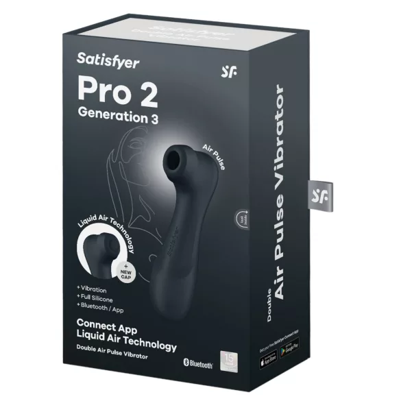 Satisfyer Pro2 Gen3 - апликацијом управљив ваздушно-таласни стимулатор клиториса (тамно сива)