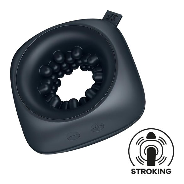 Satisfyer Ring Stroker - punjivi vibracioni masturbator (crna boja)