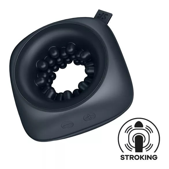 Satisfyer Ring Stroker - punjivi vibracioni masturbator (crna boja)