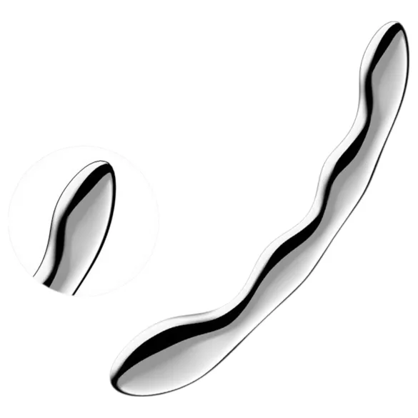 Satisfyer Cosmic Crest 2 - talasni čelični dildo (srebrni)