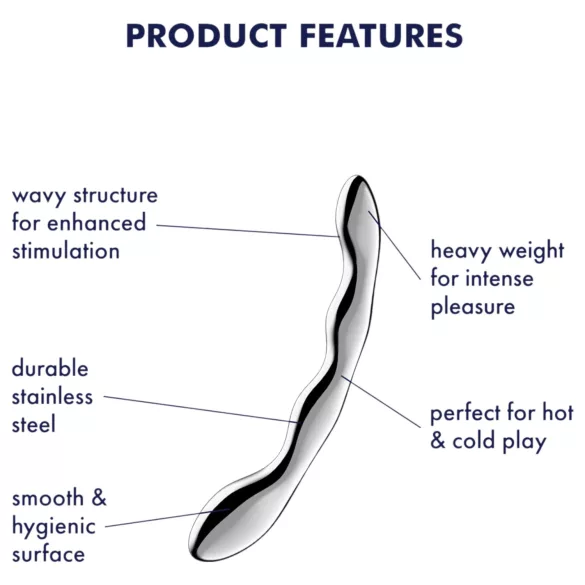 Satisfyer Cosmic Crest 2 - talasni čelični dildo (srebrni)