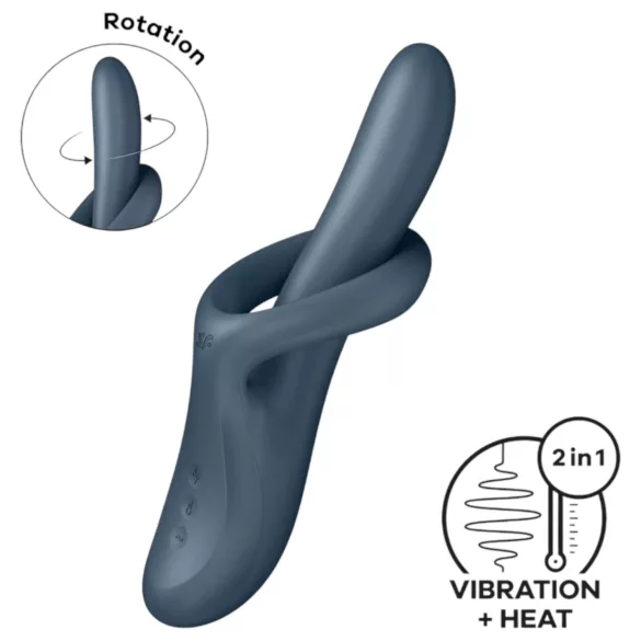Satisfyer Heat Flex 4 - vibrator sa zagrejavanjem sa rukom za klitoris (sivi)