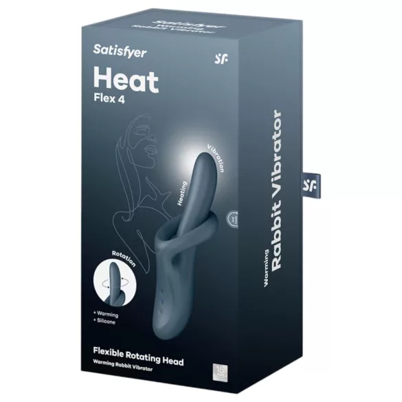 Satisfyer Heat Flex 4 - vibrator sa zagrejavanjem sa rukom za klitoris (sivi)