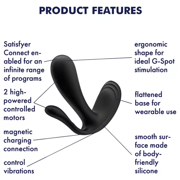 Satisfyer Top Secret+ - trostruki, nosivi vibrator (zeleni)