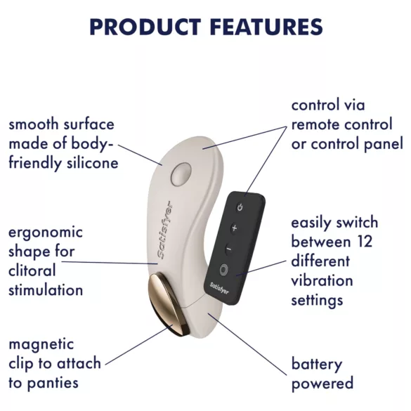 Satisfyer Little Secret - nosivi vibrator za gaćice (beli)