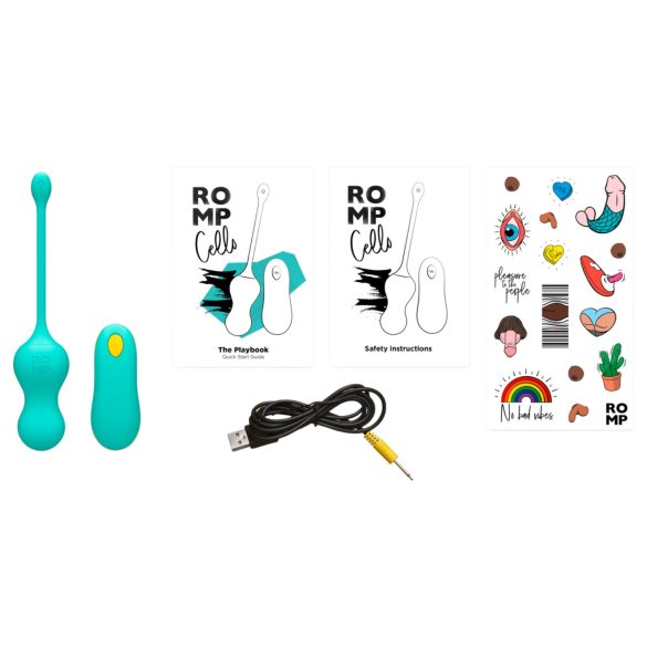 ROMP Cello - вибрационе гејша куглице са даљинским управљачем (зелено)