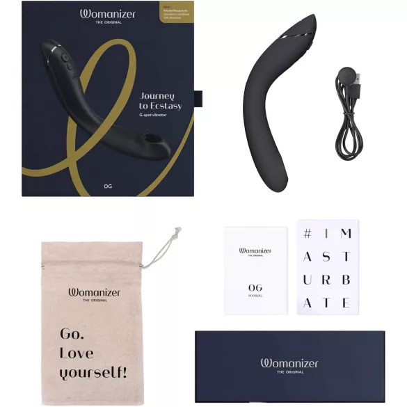 Womanizer OG - punjivi, vazdušni 2u1 vibrator (crni)