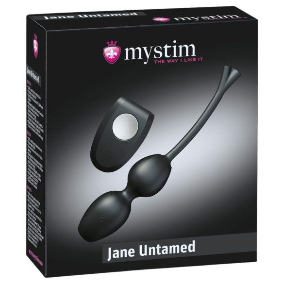 Mystim Jane Untamed - vibrirajući duo gejšinih kuglica (crne)