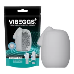   VIBEGGS Naughty Nubs - вибрационо јаје мастурбатор (бело)