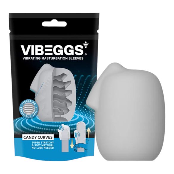 VIBEGGS Candy Curves - вибрационо јаје за мастурбацију (бело)