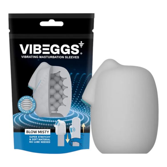 VIBEGGS Blow Misty - вибрирајуће јаје мастурбатор (бело)