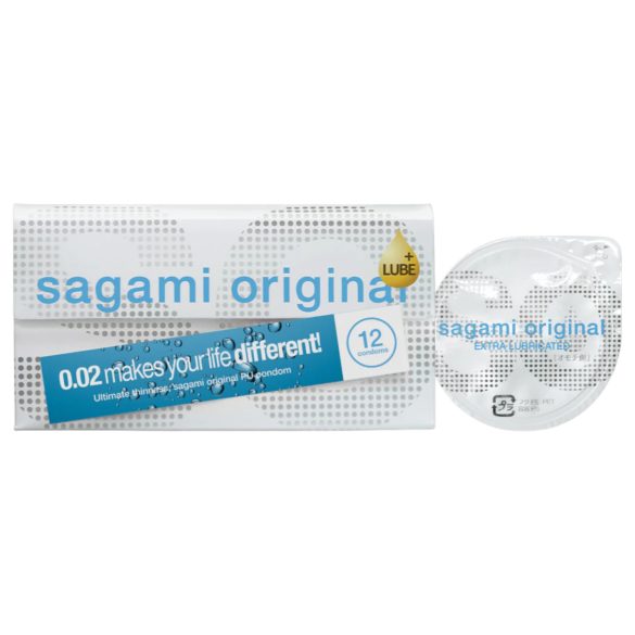 Sagami Original 0.02 - ekstra podmazani kondomi - 55mm (12 kom)