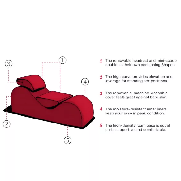 Liberator Esse Lounger - višenamenski sex sofa (crna)