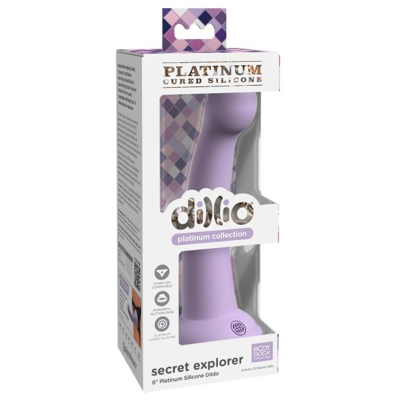 Dillio Tajni Istraživač - vakumski dildo (17cm) - ljubičasti