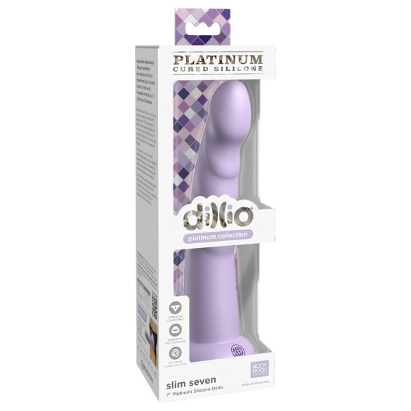 Dillio Slim Seven - ljubičasti dildо sa vakumom (20cm)