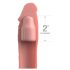 X-TENSION Elite 2 - prsten za penis sa navlakom (prirodna boja)