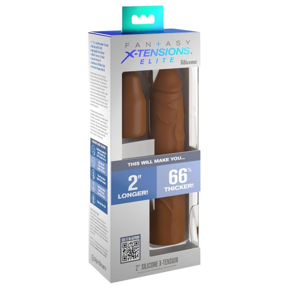 X-TENSION Elite 2 - prilagodljivi penis rukav (braon)