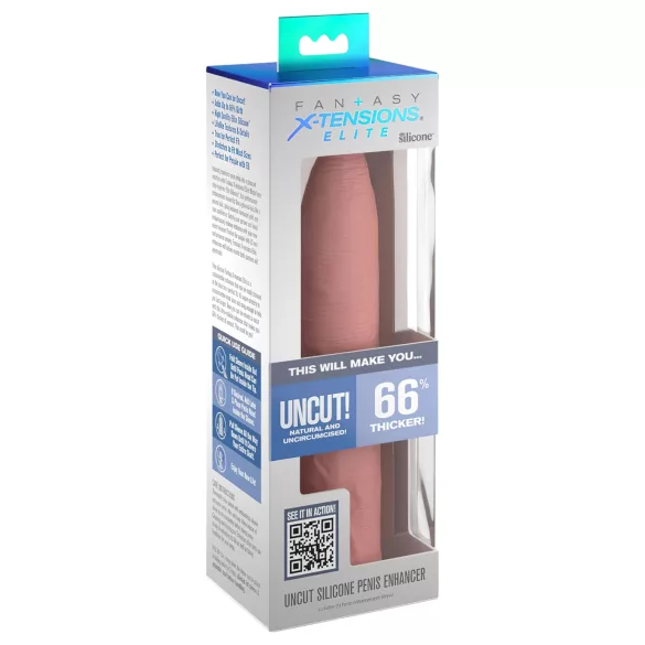 Pipedream X-TENSION Elite - podesiva, otvorena navlaka za penis (natur)