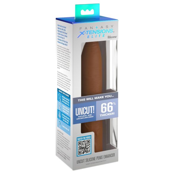 X-TENSION Elite - proširiva navlaka za penis (tamna prirodna boja)