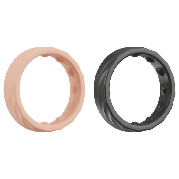 You2Toys 4u1 - Set prstenova za penis i testise (natur-crno)