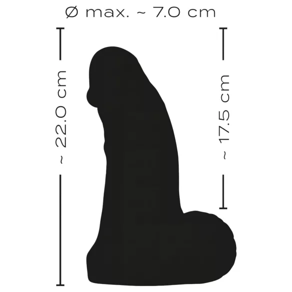 Realistixxx Real Giant - dildо са тестисима - 22 cm (црни)