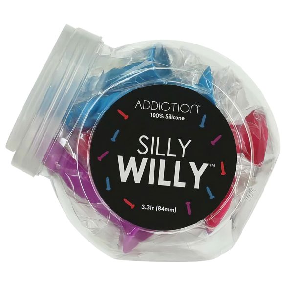 Silly Willy - silikonski dildo sa drškom - 12 kom (šareni)