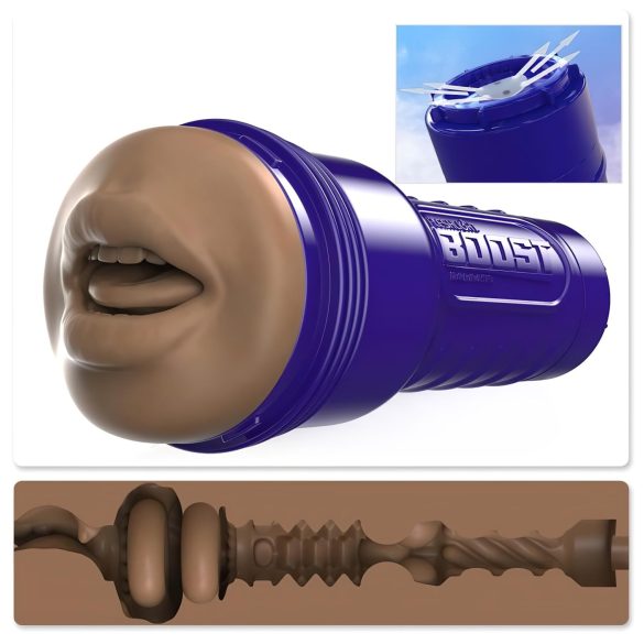 Fleshlight Boost Blow - realistični usta masturbator (smeđa)